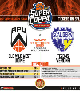 Supercoppa Apu OWW Udine – Tezenis Verona: da domani al via la prevendita