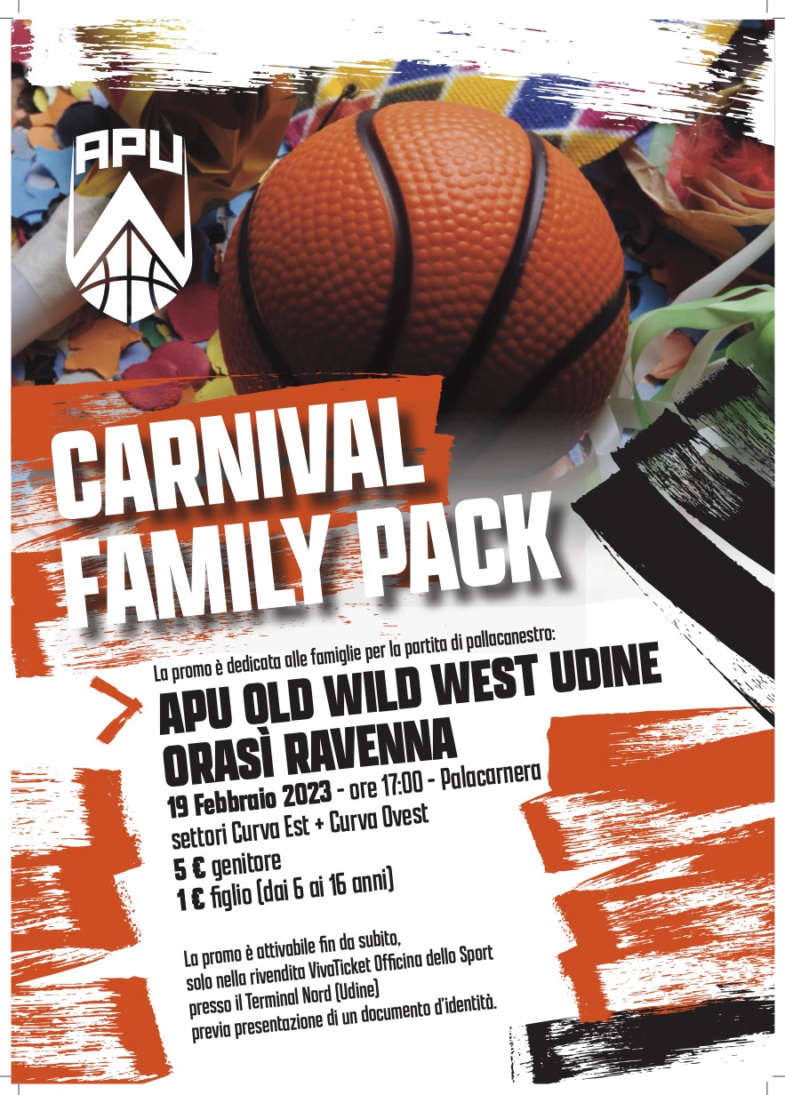 Domenica in famiglia al Carnera: arriva il Carnival family pack!